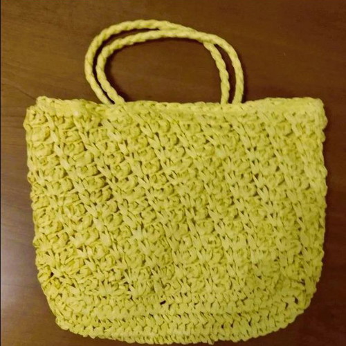 Crochet bag crossbody yellow new with tag