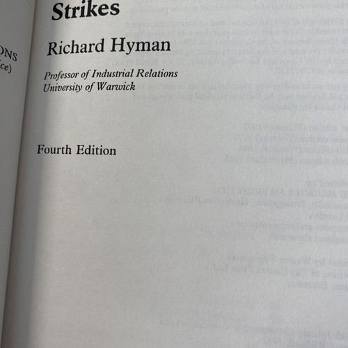 Strikes book by Richard Hyman, Fourth Edition