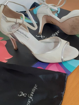 Femme Fanatique bridal leather sandals size 37, satin