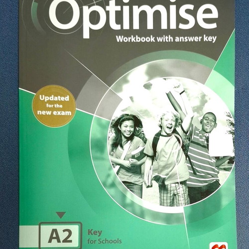 Optimise A2 Key for Schools Workbook like new, updated for new exam with answer key