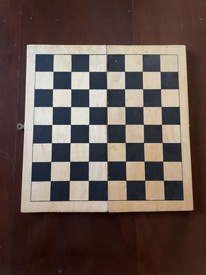 Wooden 2-in-1 Chess and Backgammon Set, Foldable, Vintage