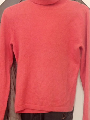 Дамски пуловер Gabi Lauton 100% кашмир с поло яка като нов, оранжев