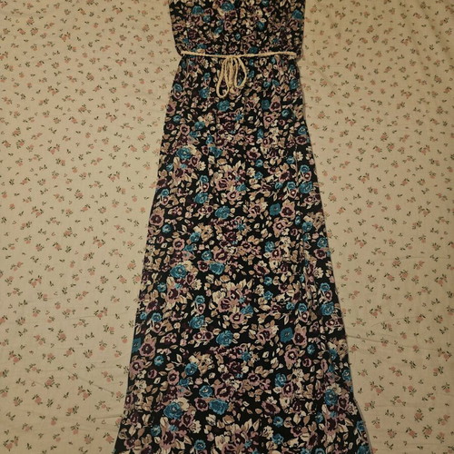 Strapless Long Floral Dress like new, multicolor