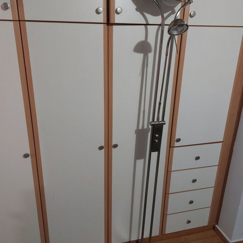 Floor lamp with 2 dimmers used, metal, 183 cm height