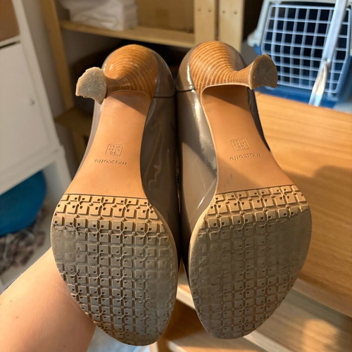 Leather boots used, size 38, grey and beige