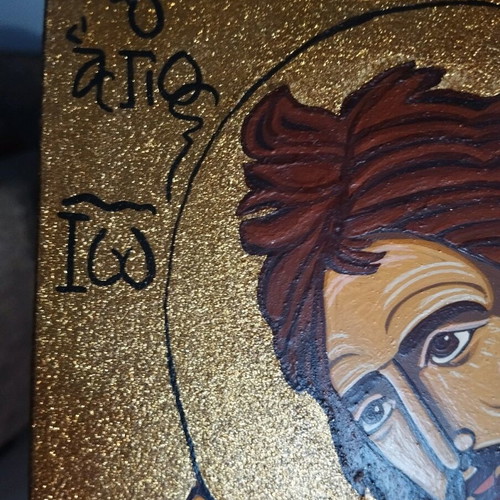 Icon of Saint John the Baptist like new, traditional egg tempera 45x33.5 cm