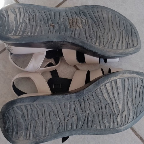 Women's sandals platform size 39 used, white