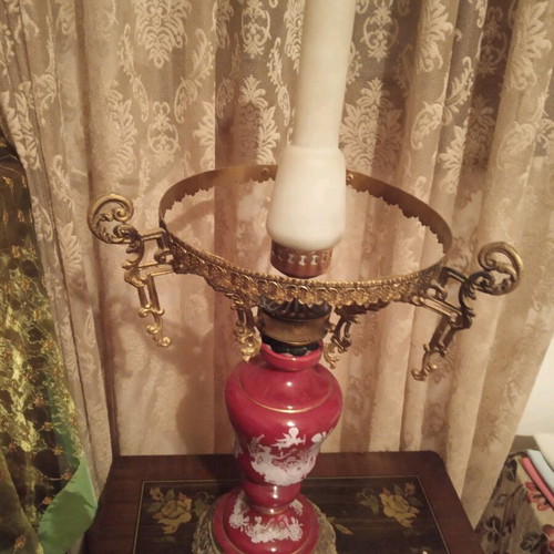 Table lamp with double glass