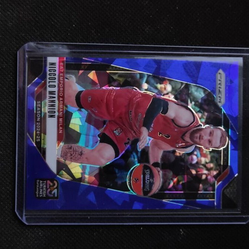 2024-25 Euroleague Prizm Niccolo Mannion Blue Cracked Ice Prizm Numbered /125