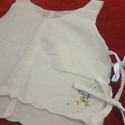 Handmade cotton crop top with side ties, adjustable size, new