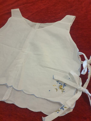 Handmade cotton crop top with side ties, adjustable size, new