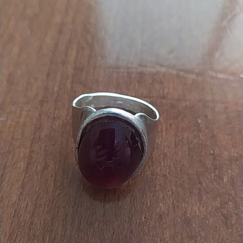Silver ring with agate stone like new