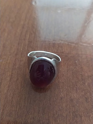 Silver ring with agate stone like new
