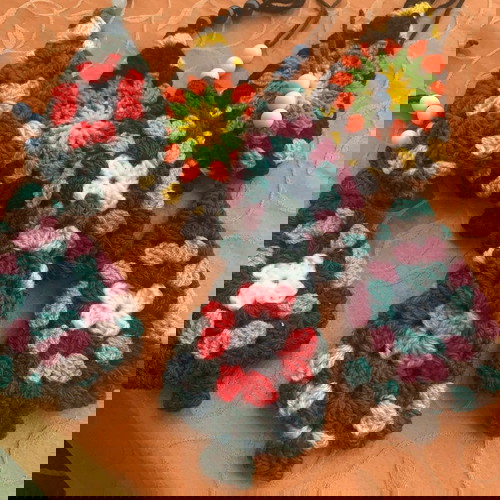 Σετ 4 χριστουγεννιάτικα πλεκτά δέντρα με βελονάκι κατόπιν παραγγελίας