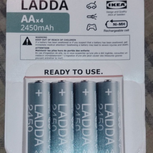 Ladda AA rechargeable batteries pack of 4, new