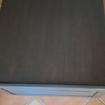 Solid walnut coffee table new with glass top