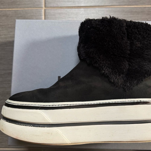 Hogan boots used, black size 39, suede with fur