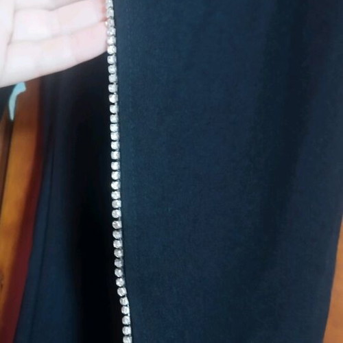 Black flare pants with strass Shein new, size L