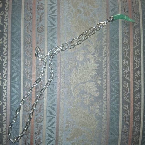 Necklace like new, modern summer style with thick silver chain