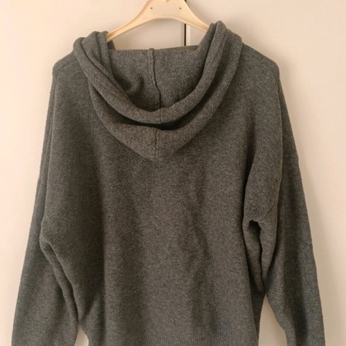 Zara knitted hoodie new, grey with hood and drawstrings