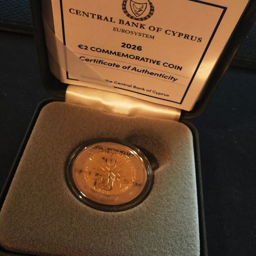 Cyprus 2 Euro 2026 Proof Coin Certified by Central Bank