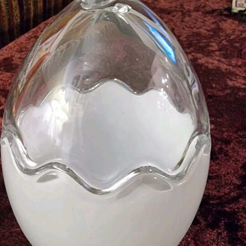 Glass decorative egg new, 20cm, 2 pcs body and lid