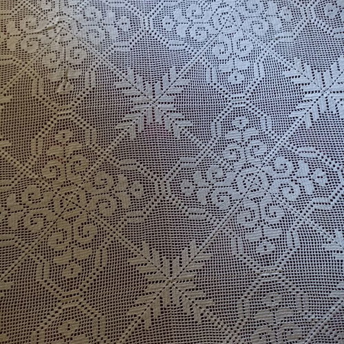 Handmade double crochet blanket new, white with decorative pillow