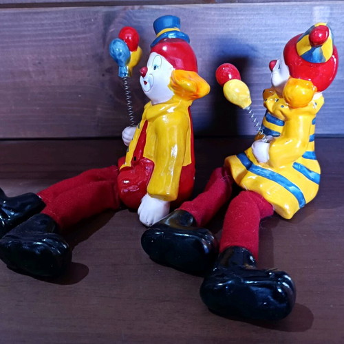 Vintage clay clowns like new, set of two