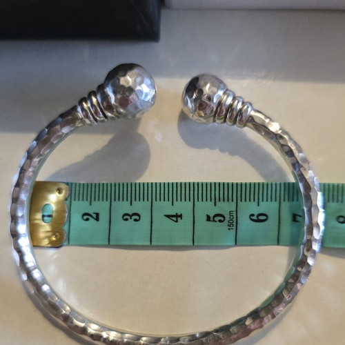 Handmade hammered silver 925 bracelet, Love silver