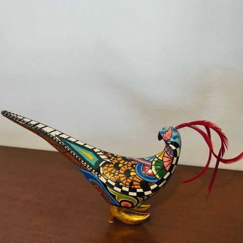 Decorative pheasant bird Toms drag new with semi-precious stones