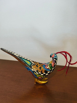 Decorative pheasant bird Toms drag new with semi-precious stones