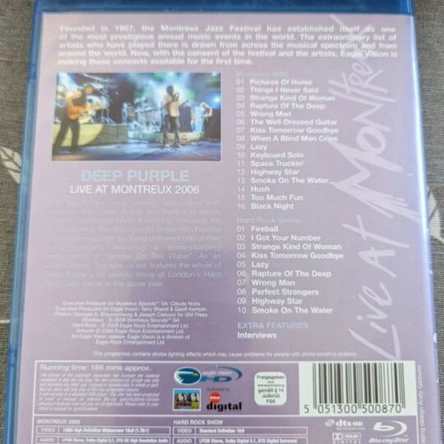 Deep Purple Live at Montreux 2006 Blu-ray like new, metal