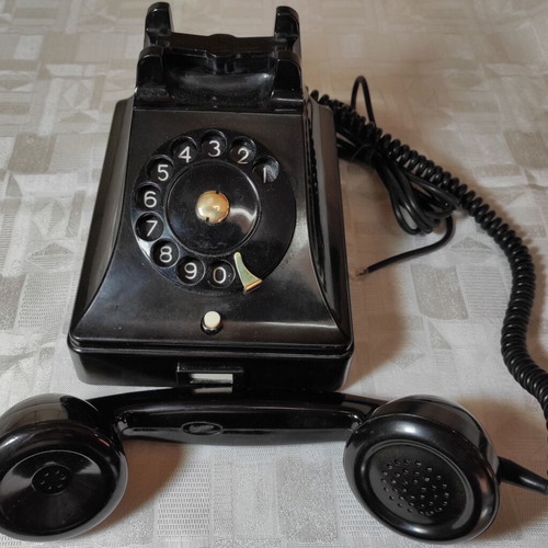 Ericsson PTT telephone used, black bakelite rotary dial