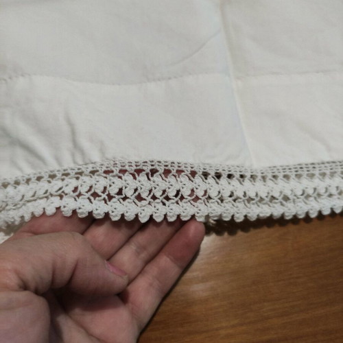 Two white pillowcases with handmade lace like new