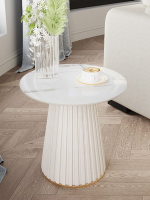 Modern luxury side table with shiny sintered stone, new