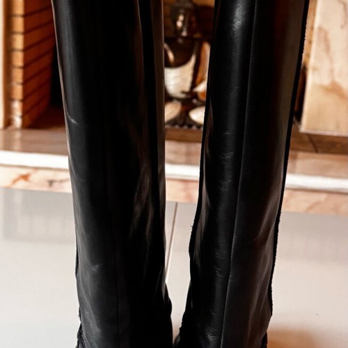 Sergio Rossi leather riding boots used, size 37, black