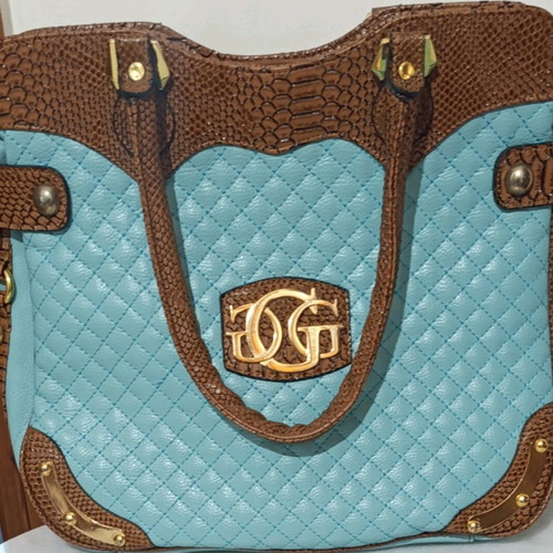 Guess handbag like new, brown and turquoise