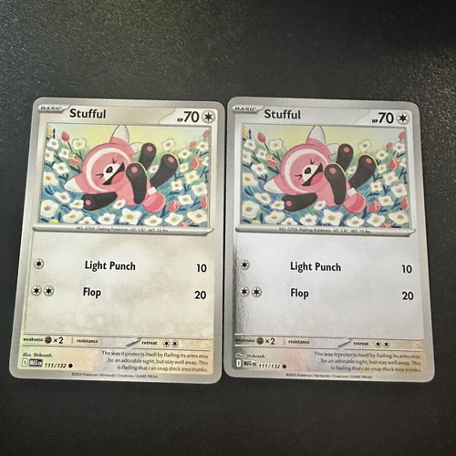 Stufful 111/132 Mega Evolution Pokemon cards, normal and reverse
