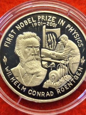 North Korea commemorative medal new, 100 years Nobel Prize Physics
