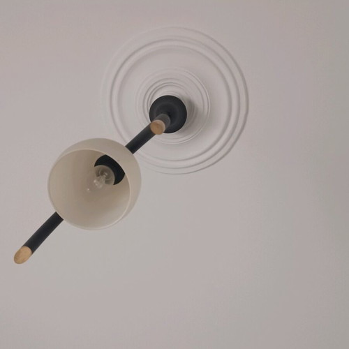 Ceiling light used with beige glass shade 10 cm diameter
