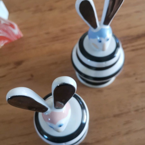 Villeroy Boch salt and pepper set used, Easter with bunny design