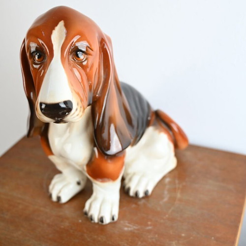 Vintage decorative dog used, large size 34x33 cm