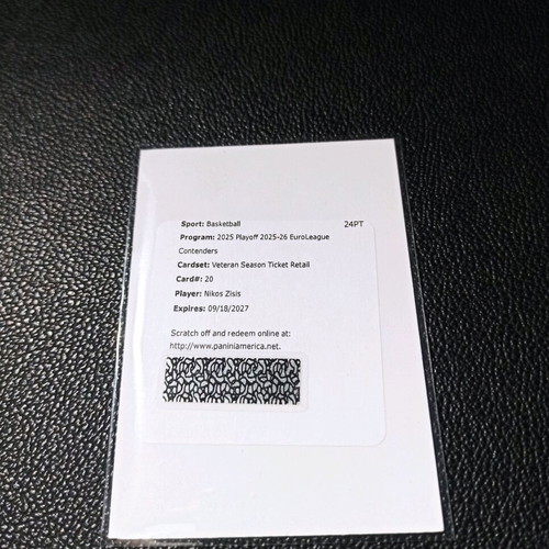 Panini Euroleague Contenders Veteran Season Ticket 2025-2026 Nikos Zisis like new