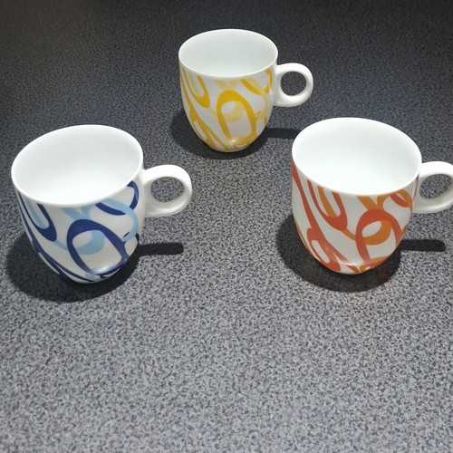 Papillon by Inhesion set of 3 porcelain cups new, modern design