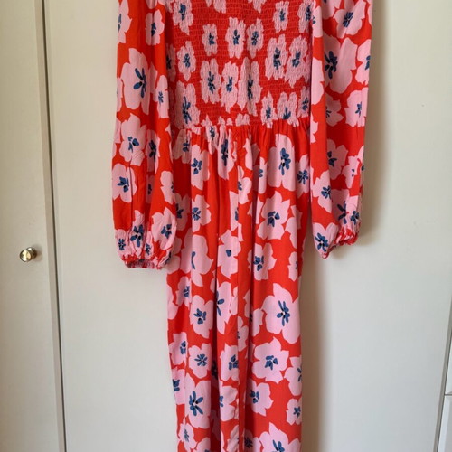 Never Fully Dressed dress like new, viscose, red and pink