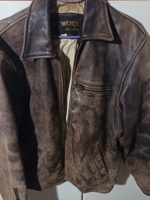 Network Skins vintage leather jacket, brown, XL
