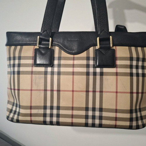 Vintage τσάντα Burberry χειρός ανακαινισμένη, μπεζ 37x23x14