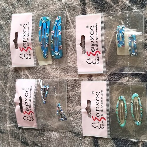 Hair clips new, pack of 8, blue