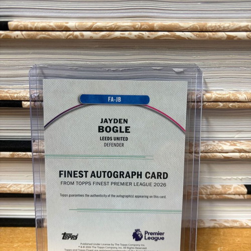 2026 Topps Finest Premier League Leeds Jayden Bogle Auto Refractor new