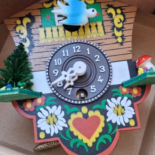 Vintage Wooden Miniature Cuckoo Clock 1970 like new